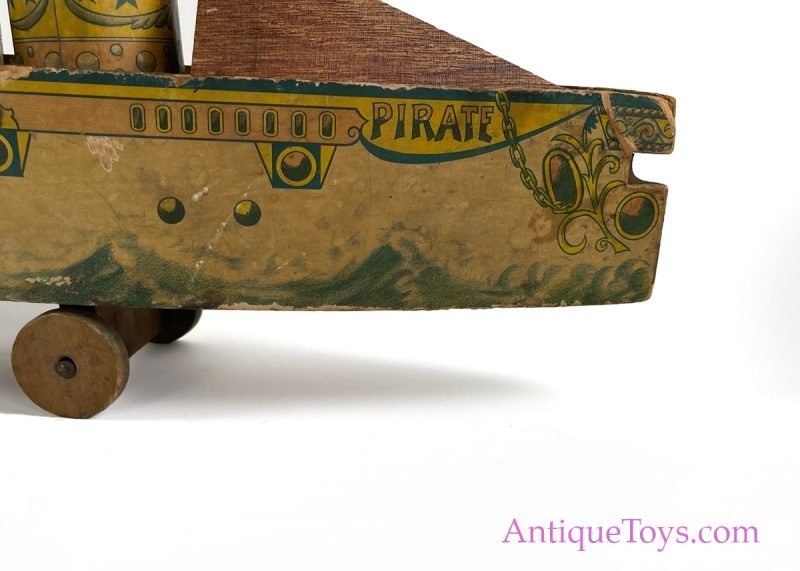 Bliss Wooden Pirate Ship Antique Toy <FONT COLOR="ff000 ">*SOLD*</font> - Image 3