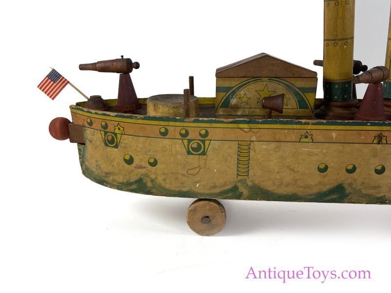 Bliss Wooden Pirate Ship Antique Toy <FONT COLOR="ff000 ">*SOLD*</font> - Image 4