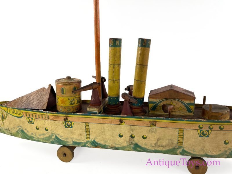Bliss Wooden Pirate Ship Antique Toy <FONT COLOR="ff000 ">*SOLD*</font> - Image 5