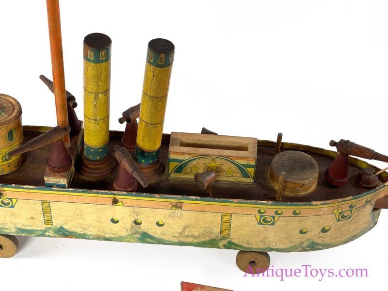 Bliss Wooden Pirate Ship Antique Toy <FONT COLOR="ff000 ">*SOLD*</font> - Image 11