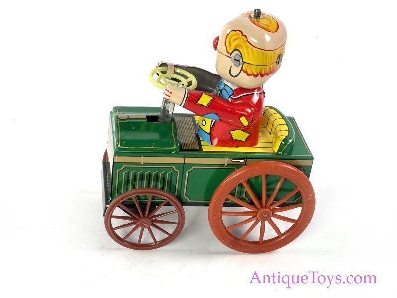 Yonezawa Tin Lithographed Windup Crazy Clown Vintage Tin Toy with Box for Sale - Image 7
