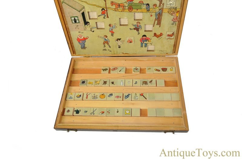 C.H. Stoelting Co. Antique ca. 1918 Wooden Lithographed No. 34053 Pictorial Completion Test Children's Psychological IQ Test <FONT COLOR="ff000">*SOLD*</font> - Image 2