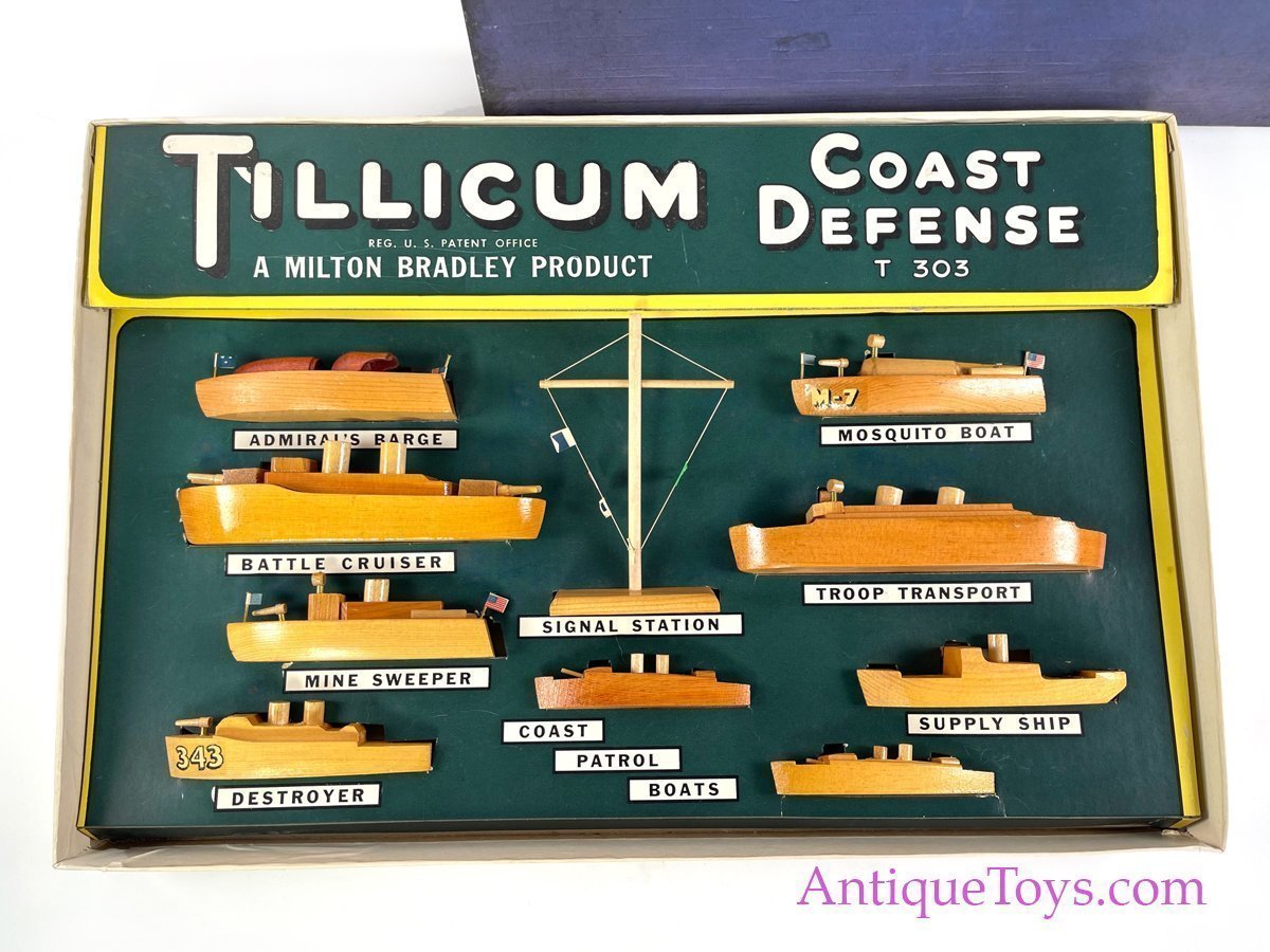 Milton Bradley Tillicum Costal Defense Toy Boats for Sale *SOLD