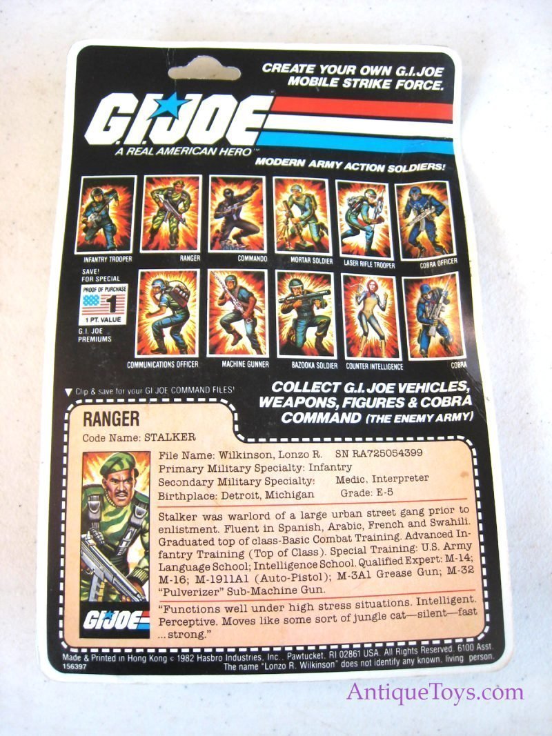 Hasbro G.I. Joe 3 3/4" Carded Figure Ranger for Sale <FONT COLOR="ff000 ">*SOLD*</font> - Image 3