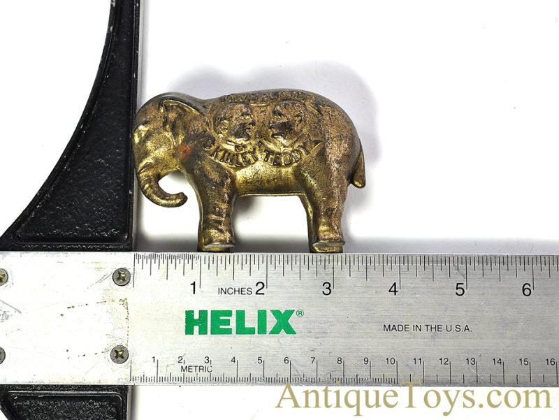 Rare Cast Iron ca. 1900 McKinley Teddy "Prosperity" Elephant Still Penny Bank for Sale <FONT COLOR="ff000 ">*SOLD*</font> - Image 5