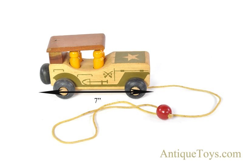 Holgate Toys Wooden #664 Army Jeep Pull Toy <FONT COLOR="ff000 ">*SOLD*</font> - Image 6