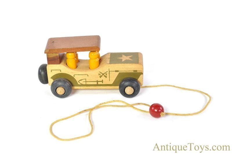 Holgate Toys Wooden #664 Army Jeep Pull Toy <FONT COLOR="ff000 ">*SOLD*</font>