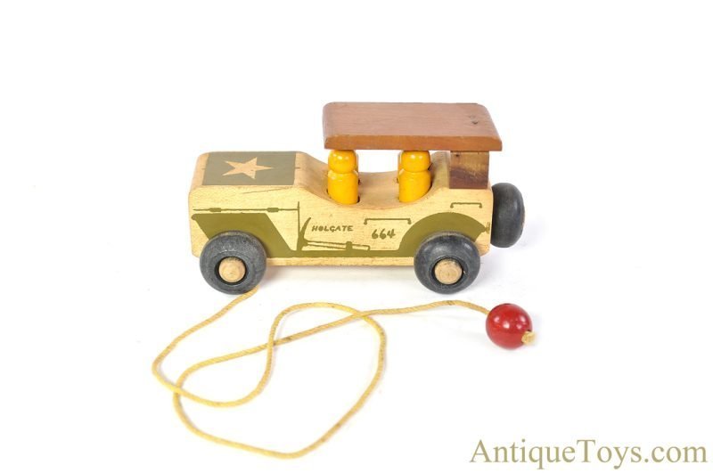 Holgate Toys Wooden #664 Army Jeep Pull Toy <FONT COLOR="ff000 ">*SOLD*</font> - Image 2