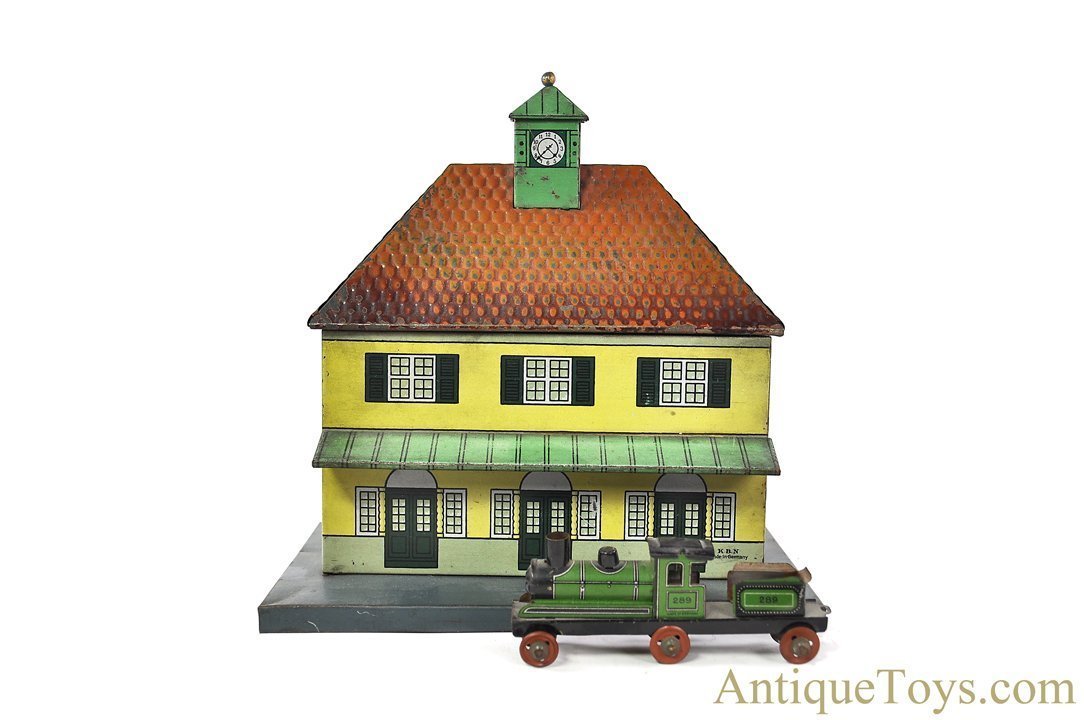 Karl Bub (KBN) Tin Lithographed Train Station with German