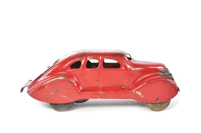 Marx ca. 1930s Pressed Steel Press Down "Mystery Car" Lincoln Zephyr <FONT COLOR="ff000 ">*SOLD*</font> - Image 2