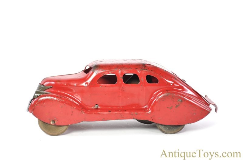Marx ca. 1930s Pressed Steel Press Down "Mystery Car" Lincoln Zephyr <FONT COLOR="ff000 ">*SOLD*</font> - Image 3