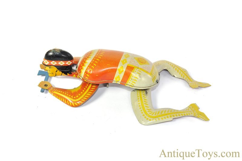 Ohio Art Company Tin Lithographed Windup No. 97 "Injun Chief" Crawling Native American Toy <FONT COLOR="ff000 ">*SOLD*</font> - Image 2