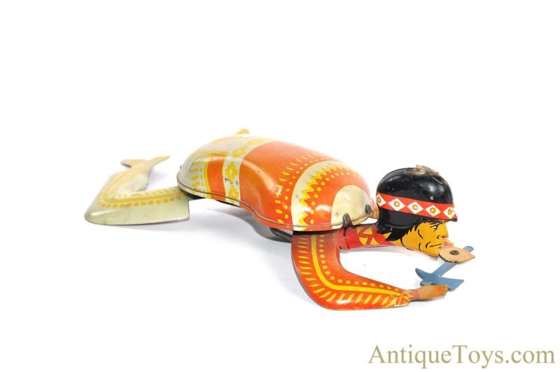 Ohio Art Company Tin Lithographed Windup No. 97 "Injun Chief" Crawling Native American Toy <FONT COLOR="ff000 ">*SOLD*</font> - Image 3