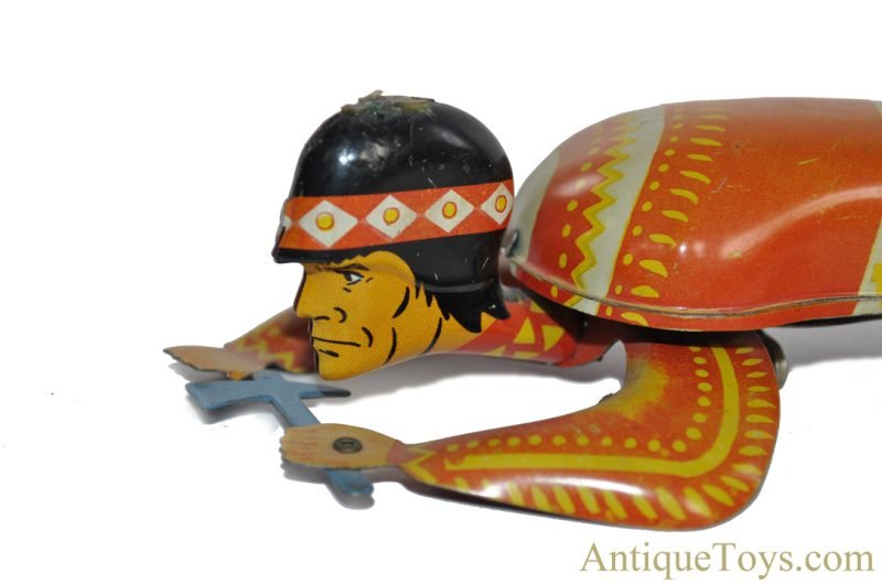 Ohio Art Company Tin Lithographed Windup No. 97 "Injun Chief" Crawling Native American Toy <FONT COLOR="ff000 ">*SOLD*</font> - Image 7