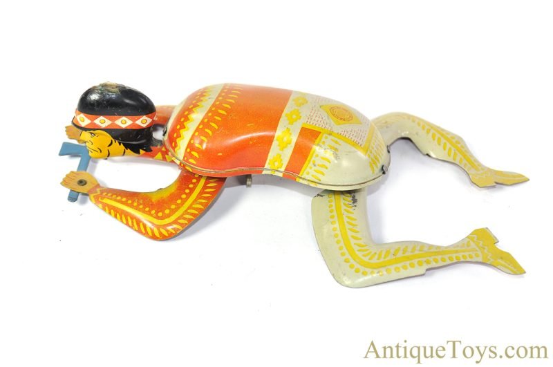 Ohio Art Company Tin Lithographed Windup No. 97 "Injun Chief" Crawling Native American Toy <FONT COLOR="ff000 ">*SOLD*</font> - Image 6
