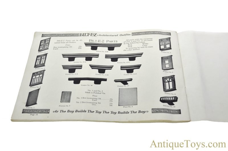 Scott Manufacturing Co. ca. 1920s Tin Bilt-E-Z Architectural Outfit Erector Set *SOLD* - Image 6