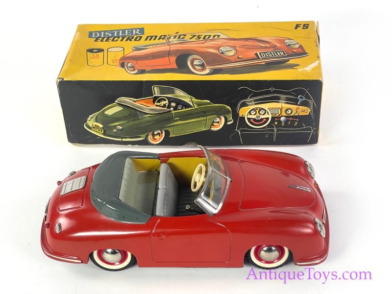 Distler (J.D.N.) Tin Lithographed Battery Operate Porsche 7500 Electromatic FS in Box  <FONT COLOR="ff000 ">*SOLD*</font>