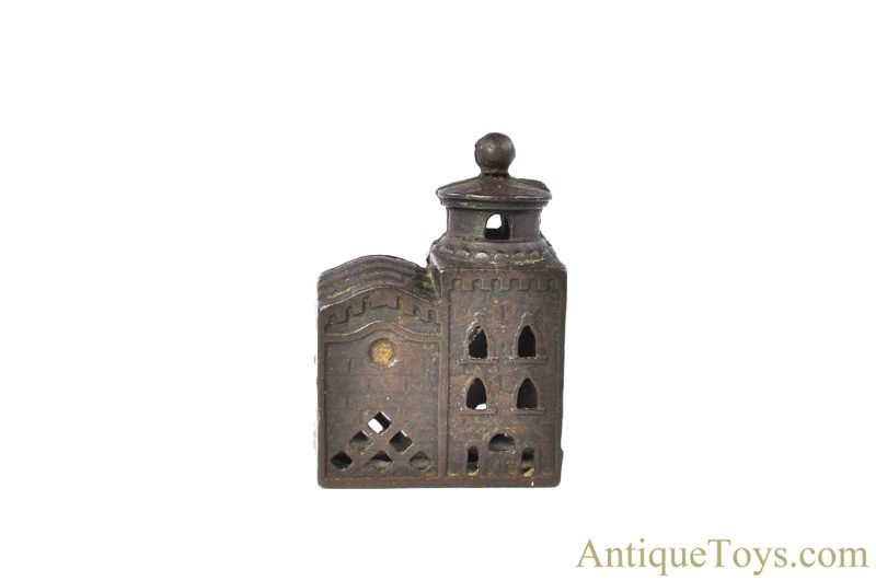 A.C. Williams ca. 1920s Cast Iron 3 Story Mosque Still Penny Coin Bank for Sale - Image 2