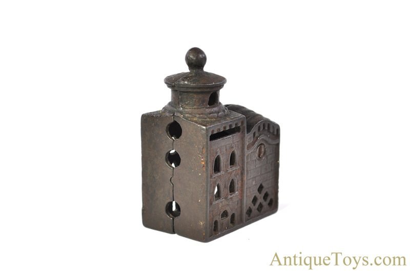 A.C. Williams ca. 1920s Cast Iron 3 Story Mosque Still Penny Coin Bank for Sale - Image 6