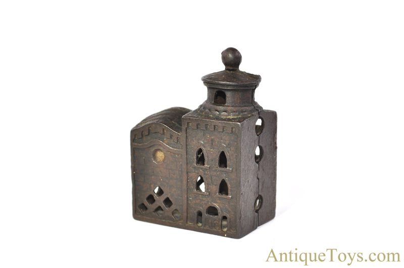 A.C. Williams ca. 1920s Cast Iron 3 Story Mosque Still Penny Coin Bank for Sale - Image 7