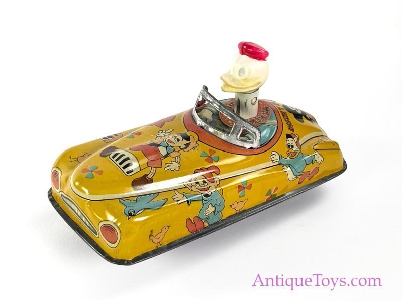 Disney Flivver Tin Car with Donald *SOLD* Antique