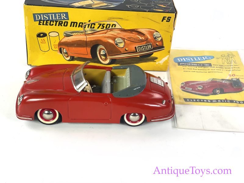 Distler (J.D.N.) Tin Lithographed Battery Operate Porsche 7500 Electromatic FS in Box  <FONT COLOR="ff000 ">*SOLD*</font> - Image 2