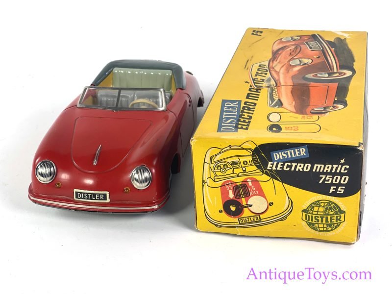 Distler (J.D.N.) Tin Lithographed Battery Operate Porsche 7500 Electromatic FS in Box  <FONT COLOR="ff000 ">*SOLD*</font> - Image 5