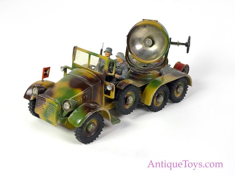 Hausser-Elastolin ca. 1937 Tin Hand Painted No. 743 Searchlight Truck <FONT COLOR="ff000 ">*SOLD*</font>