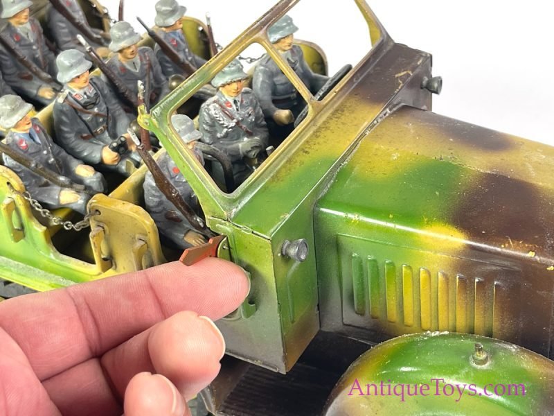 Hausser-Elastolin Tin Hand Painted Battery Operated Large Half Track <FONT COLOR="ff000 ">*SOLD*</font> - Image 9