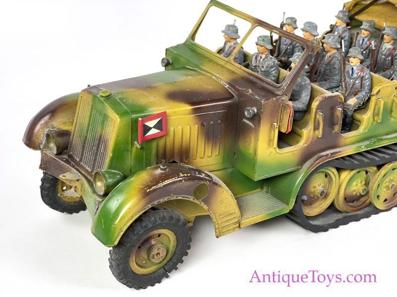 Hausser-Elastolin Tin Hand Painted Battery Operated Large Half Track <FONT COLOR="ff000 ">*SOLD*</font> - Image 8
