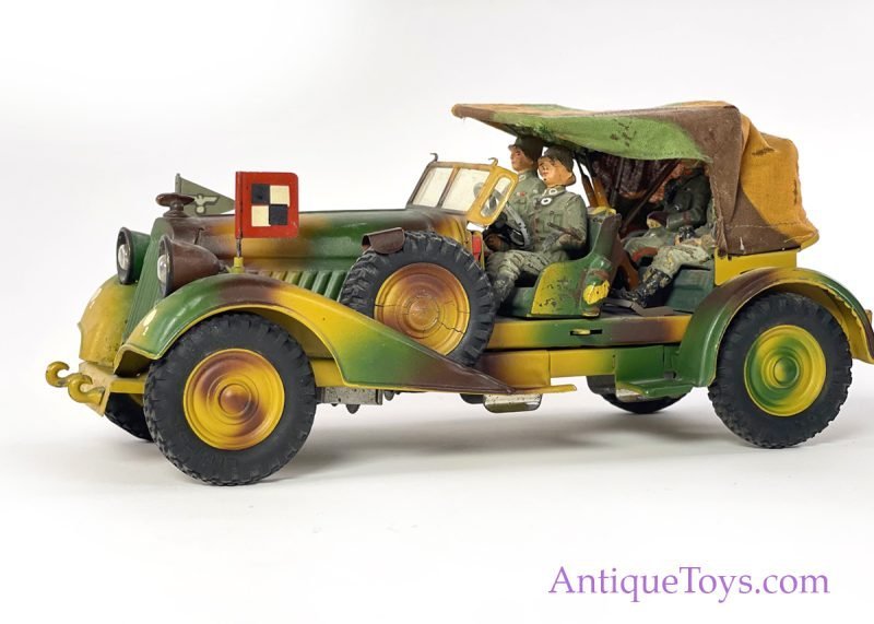 Hausser-Elastolin Tin Hand Painted Windup WWII German Staff Car <FONT COLOR="ff000 ">*SOLD*</font> - Image 10