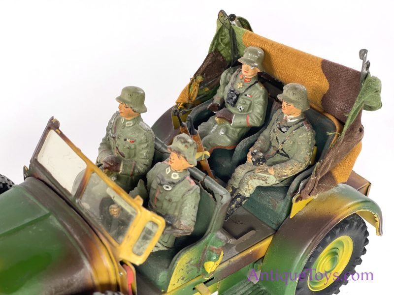 Hausser-Elastolin Tin Hand Painted Windup WWII German Staff Car <FONT COLOR="ff000 ">*SOLD*</font> - Image 8
