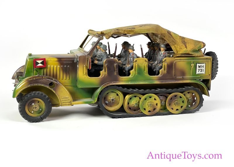 Hausser-Elastolin Tin Hand Painted Battery Operated Large Half Track <FONT COLOR="ff000 ">*SOLD*</font> - Image 4