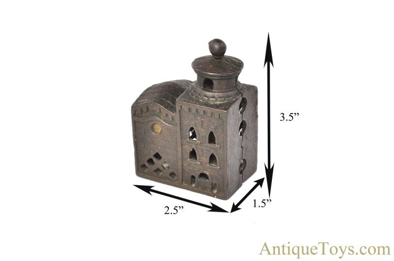 A.C. Williams ca. 1920s Cast Iron 3 Story Mosque Still Penny Coin Bank for Sale - Image 8