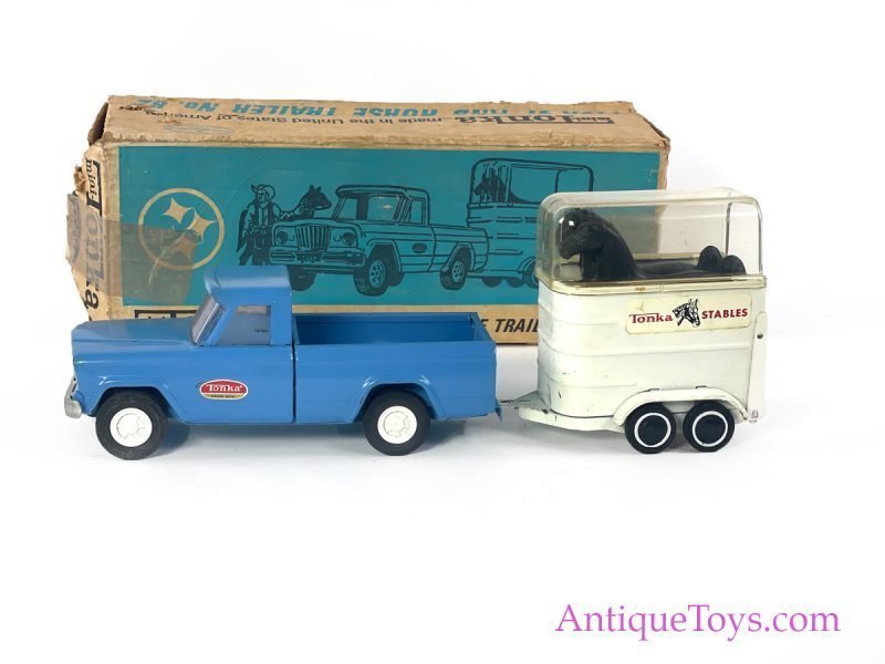 Tonka Pressed Steel No. 82 Horse Trailer and Jeep in Box <FONT COLOR="ff000 ">*SOLD*</font>