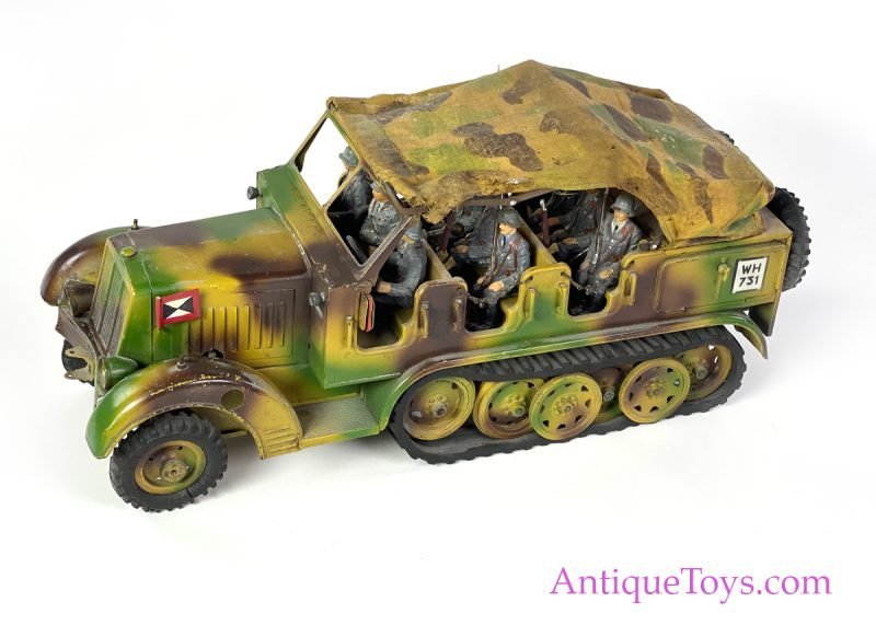 Hausser-Elastolin Tin Hand Painted Battery Operated Large Half Track <FONT COLOR="ff000 ">*SOLD*</font> - Image 5