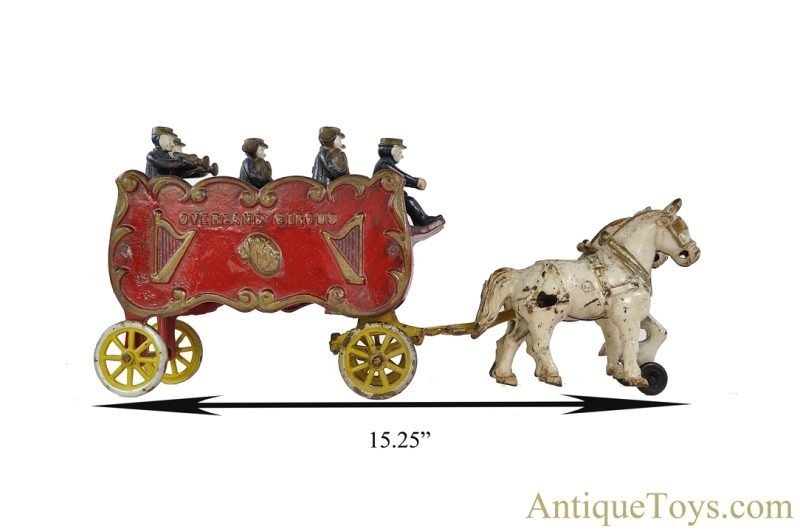 Kenton Cast Iron Overland Circus Horse Drawn Band Wagon <FONT COLOR="ff000 ">*SOLD*</font> - Image 7