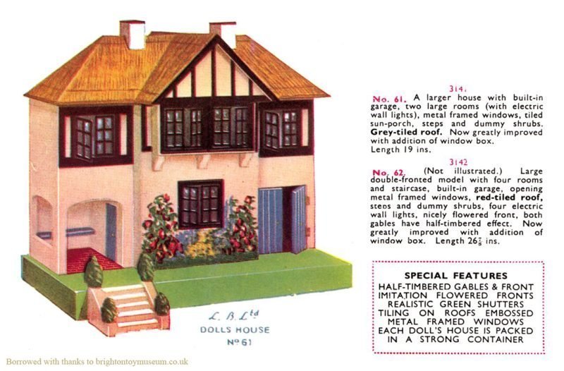Tri-ang Lines Bros. Ltd. ca. 1937 Wooden Electric No. 61 Dollhouse <FONT COLOR="ff000 ">*SOLD*</font> - Image 13