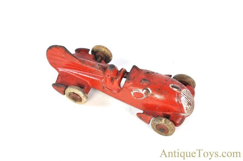 Hubley Cast Iron #8 Red Racer 6" <FONT COLOR="ff000 ">*SOLD*</font> - Image 2