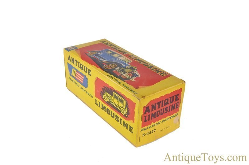 SSS Shioji & Co. Tin Lithographed Friction S-1227 "Antique Limousine" in Box for Sale - Image 7