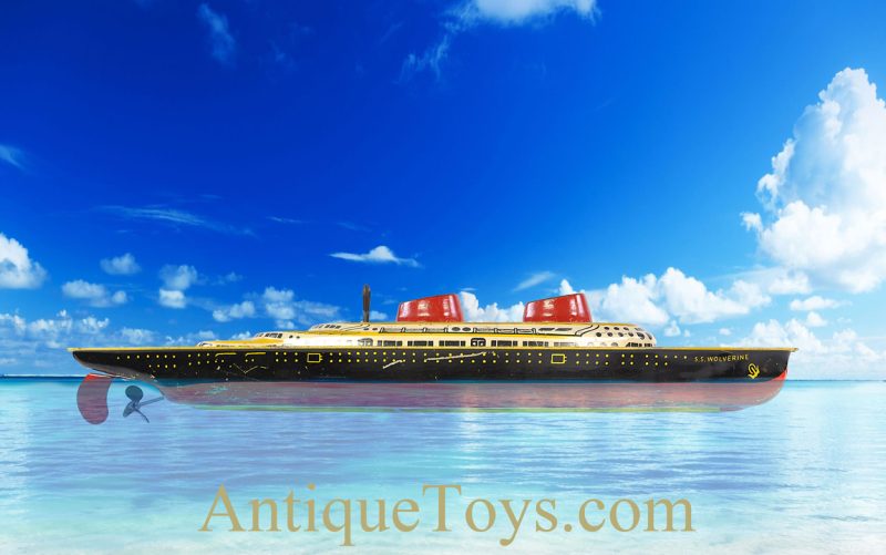 Wolverine Tin Lithographed Windup No. 93 "Luxury Liner" S.S. Wolverine <FONT COLOR="ff000 ">*SOLD*</font>