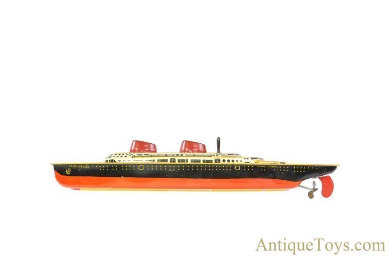 Wolverine Tin Lithographed Windup No. 93 "Luxury Liner" S.S. Wolverine <FONT COLOR="ff000 ">*SOLD*</font> - Image 2