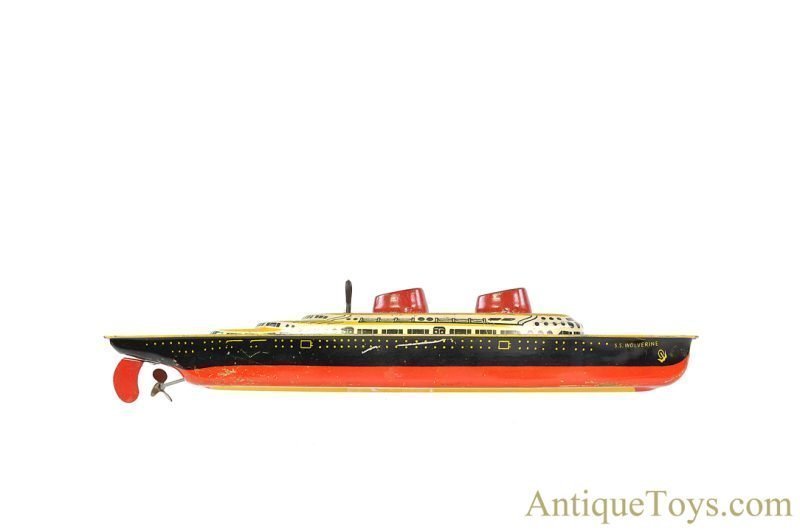 Wolverine Tin Lithographed Windup No. 93 "Luxury Liner" S.S. Wolverine <FONT COLOR="ff000 ">*SOLD*</font> - Image 3
