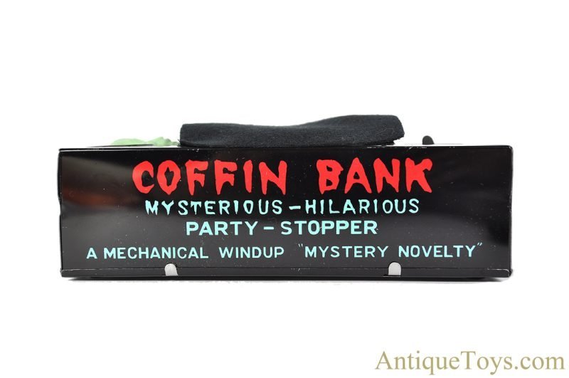 Yonezawa Toys (Y) Tin Lithographed Windup "Coffin Bank" Mint in Box for Sale - Image 3