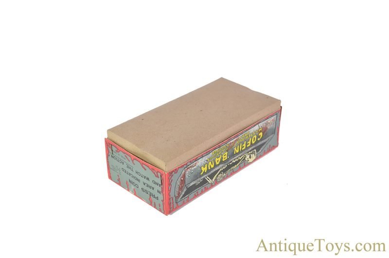 Yonezawa Toys (Y) Tin Lithographed Windup "Coffin Bank" Mint in Box for Sale - Image 13