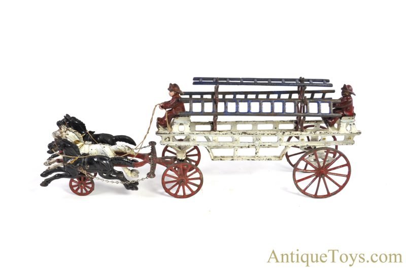 Dent ca. 1910 Cast Iron No. 147-3 Horse Drawn Hook & Ladder Fire Engine 28" <FONT COLOR="ff000 ">*SOLD*</font> - Image 3