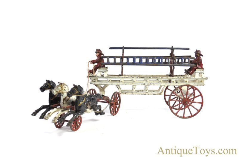 Dent ca. 1910 Cast Iron No. 147-3 Horse Drawn Hook & Ladder Fire Engine 28" <FONT COLOR="ff000 ">*SOLD*</font> - Image 7