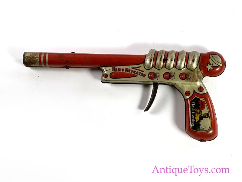 Marx Tin Lithographed "Flash Gordon Radio Repeater Click Pistol" with Box <FONT COLOR="ff000 ">*SOLD*</font> - Image 6