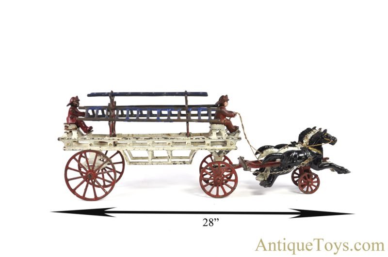 Dent ca. 1910 Cast Iron No. 147-3 Horse Drawn Hook & Ladder Fire Engine 28" <FONT COLOR="ff000 ">*SOLD*</font> - Image 9