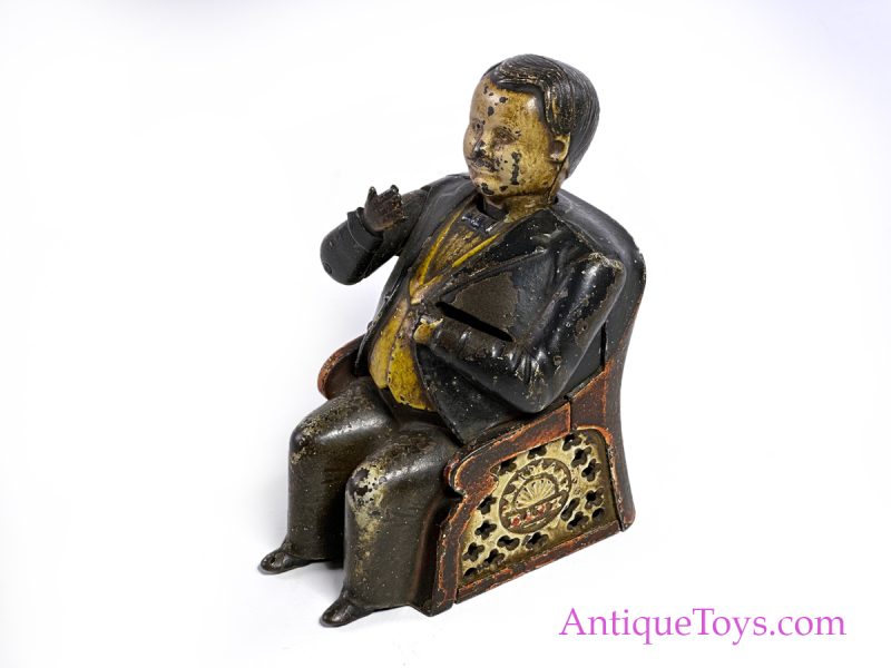 J. & E. Stevens Co. Cast Iron No. 230 Tammany Bank "Little Fat Man" Mechanical Bank <FONT COLOR="ff000 ">*SOLD*</font>